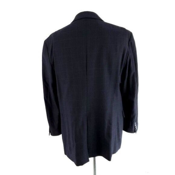 Dolce & Gabbana Virgin Wool 2 Button‎ Blazer 44R Blue W/ Brown Windowpane - Picture 5 of 10